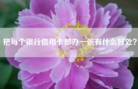 把每个银行信用卡都办一张有什么好处？