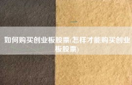 如何购买创业板股票(怎样才能购买创业板股票)