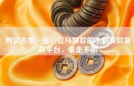 网贷名单一览，立马放款的小额贷款贷款平台，拿走不谢