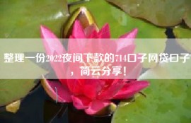 整理一份2022夜间下款的714口子网贷口子，简云分享！