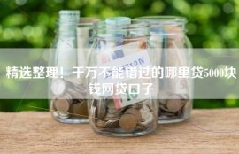 精选整理！千万不能错过的哪里贷5000块钱网贷口子