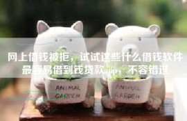 网上借钱被拒，试试这些什么借钱软件最容易借到钱贷款app，不容错过