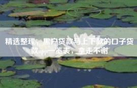 精选整理，黑户贷款马上下款的口子贷款app一览表，拿走不谢
