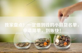 独家盘点！一定借到钱的小额贷名单，申请简单，到账快！