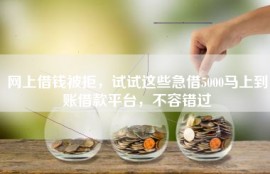 网上借钱被拒，试试这些急借5000马上到账借款平台，不容错过