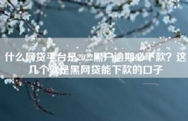 什么网贷平台是2022黑户逾期必下款？这几个就是黑网贷能下款的口子