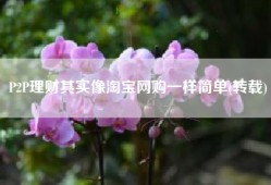 P2P理财其实像淘宝网购一样简单(转载)