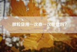 微粒贷用一次查一次征信吗？