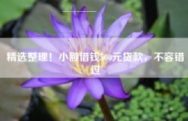 精选整理！小额借钱500元贷款，不容错过