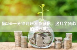 借3000一分钟到账不查征信，这几个贷款值得一试！