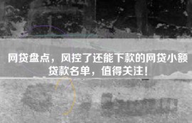 网贷盘点，风控了还能下款的网贷小额贷款名单，值得关注！