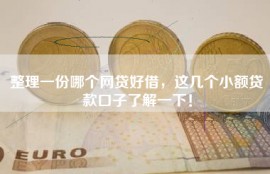 整理一份哪个网贷好借，这几个小额贷款口子了解一下！