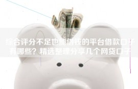 综合评分不足也能借钱的平台借款口子有哪些？精选整理分享几个网贷口子