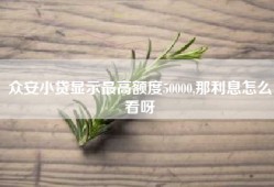 众安小贷显示最高额度50000,那利息怎么看呀