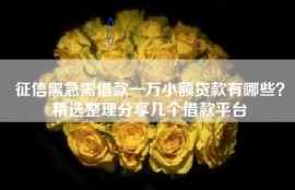 征信黑急需借款一万小额贷款有哪些？精选整理分享几个借款平台