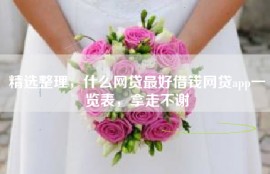 精选整理，什么网贷最好借钱网贷app一览表，拿走不谢