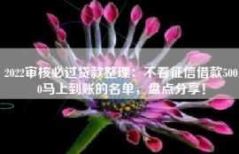 2022审核必过贷款整理：不看征信借款5000马上到账的名单，盘点分享！