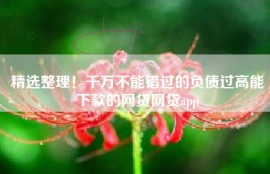 精选整理！千万不能错过的负债过高能下款的网贷网贷app