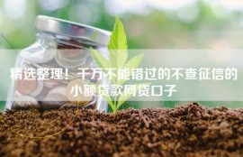 精选整理！千万不能错过的不查征信的小额贷款网贷口子