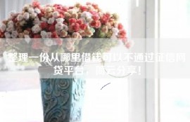 整理一份从哪里借钱可以不通过征信网贷平台，简云分享！