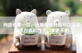网贷名单一览，近期负债升高可以贷款的平台借款口子，拿走不谢