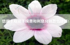 信用卡取现手续费和利息分别怎么计算?
