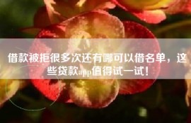 借款被拒很多次还有哪可以借名单，这些贷款app值得试一试！