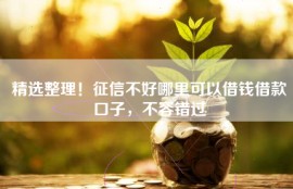 精选整理！征信不好哪里可以借钱借款口子，不容错过
