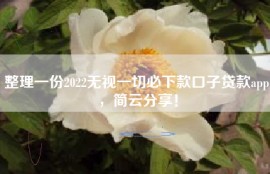 整理一份2022无视一切必下款口子贷款app，简云分享！