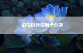 招商银行信用卡分期