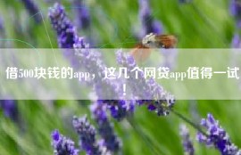 借500块钱的app，这几个网贷app值得一试！