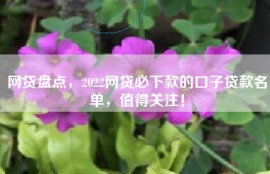 网贷盘点，2022网贷必下款的口子贷款名单，值得关注！