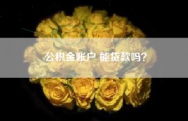 公积金账户 能贷款吗？