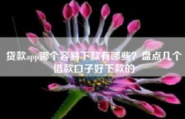 贷款app哪个容易下款有哪些？盘点几个借款口子好下款的