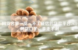 网贷名单一览，不上征信的贷款平台2022网贷口子，拿走不谢