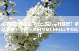 必下款的网贷口子2022贷款app有哪些？精选整理分享必下款的网贷口子2022借款软件