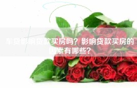 车贷影响贷款买房吗？影响贷款买房的因素有哪些？