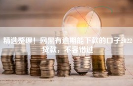 精选整理！网黑有逾期能下款的口子2022贷款，不容错过