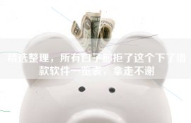 精选整理，所有口子都拒了这个下了借款软件一览表，拿走不谢