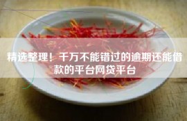 精选整理！千万不能错过的逾期还能借款的平台网贷平台
