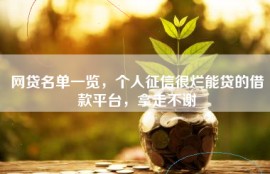 网贷名单一览，个人征信很烂能贷的借款平台，拿走不谢
