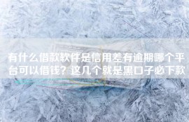 有什么借款软件是信用差有逾期哪个平台可以借钱？这几个就是黑口子必下款