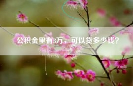 公积金里有3万，可以贷多少钱？