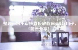 整理一份不审核直接放款1000借款口子，简云分享！