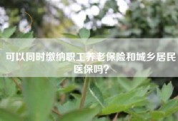 可以同时缴纳职工养老保险和城乡居民医保吗？
