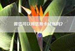 微信可以用信用卡转账吗？