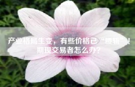 产业格局生变，有些价格已“腰斩”！期现交易者怎么办？