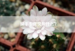 换手率低说明什么？