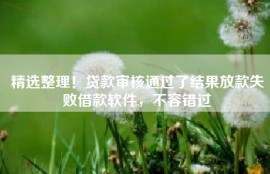 精选整理！贷款审核通过了结果放款失败借款软件，不容错过