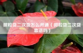 微粒贷二次贷怎么开通（微粒贷二次贷靠谱吗）